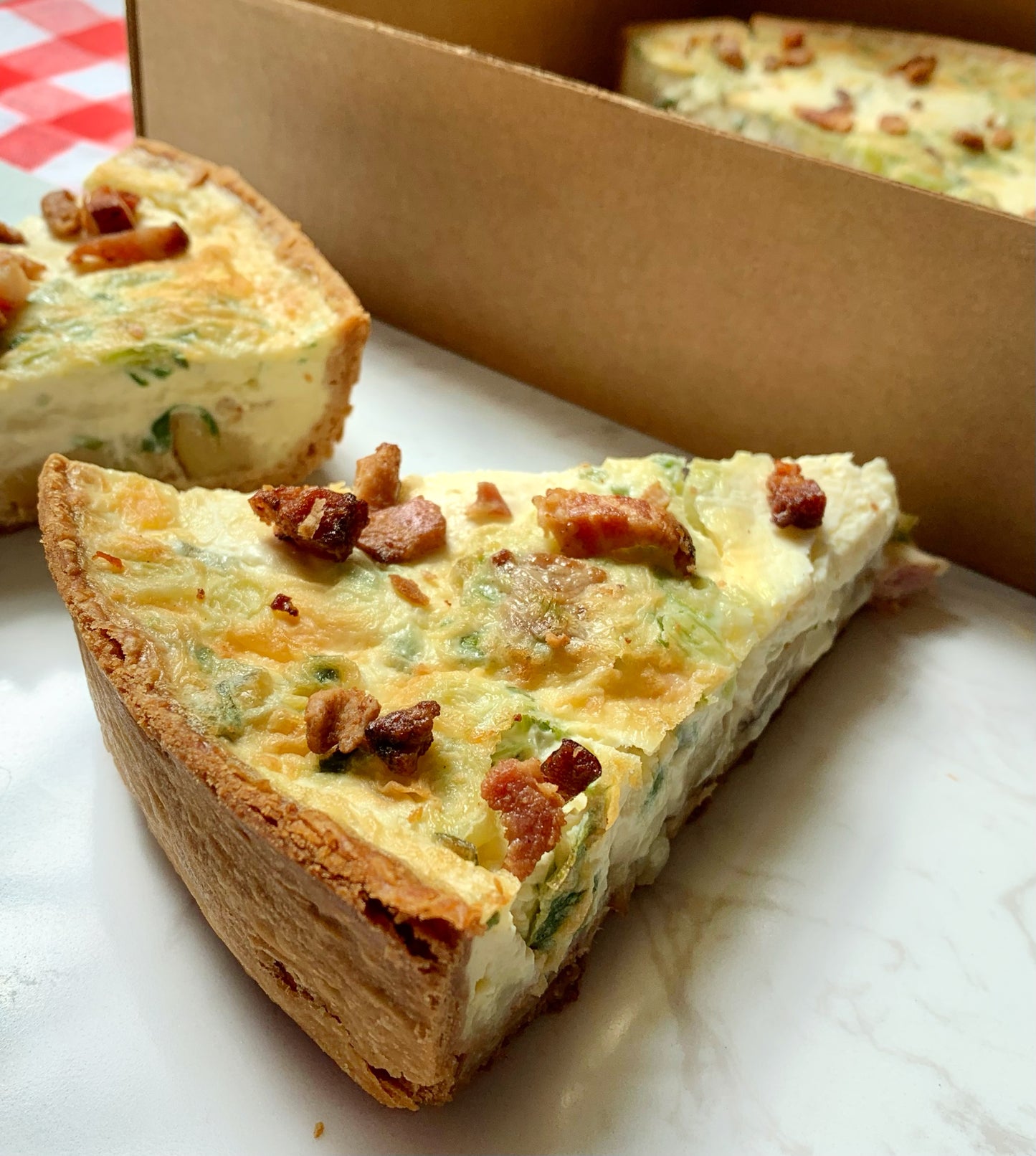 Bacon, Cheddar, Potato & Green Onion Quiche