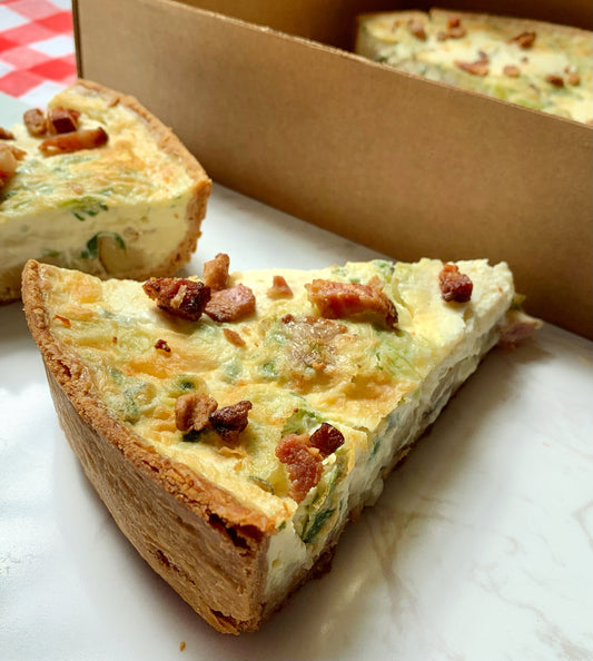 Bacon, Cheddar, Potato & Green Onion Quiche