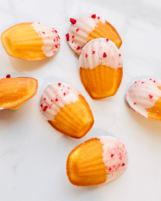 Glazed Lemon or Pistachio-Raspberry Madeleines
